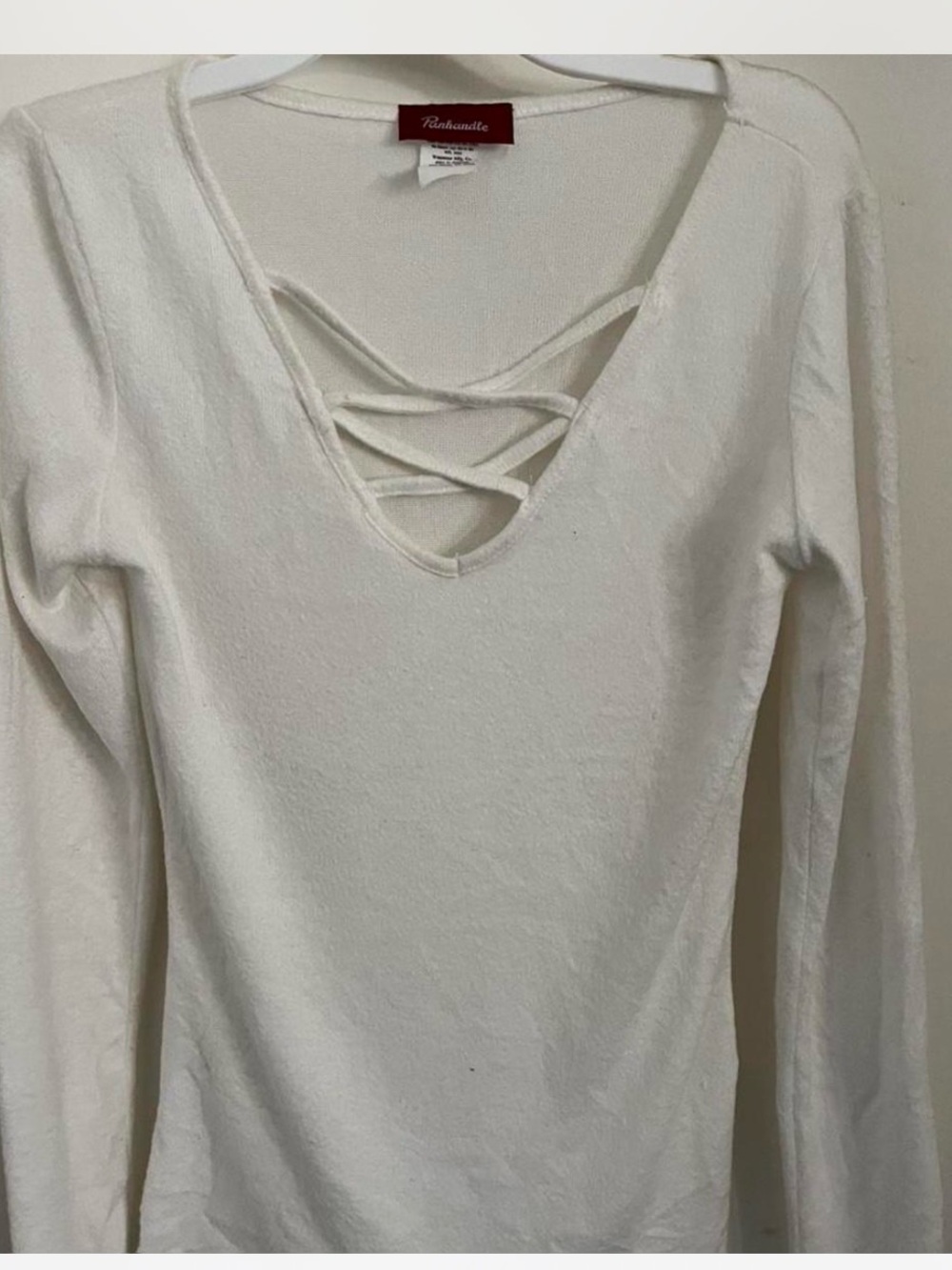Crisscross V-Neck Long Sleeve Top